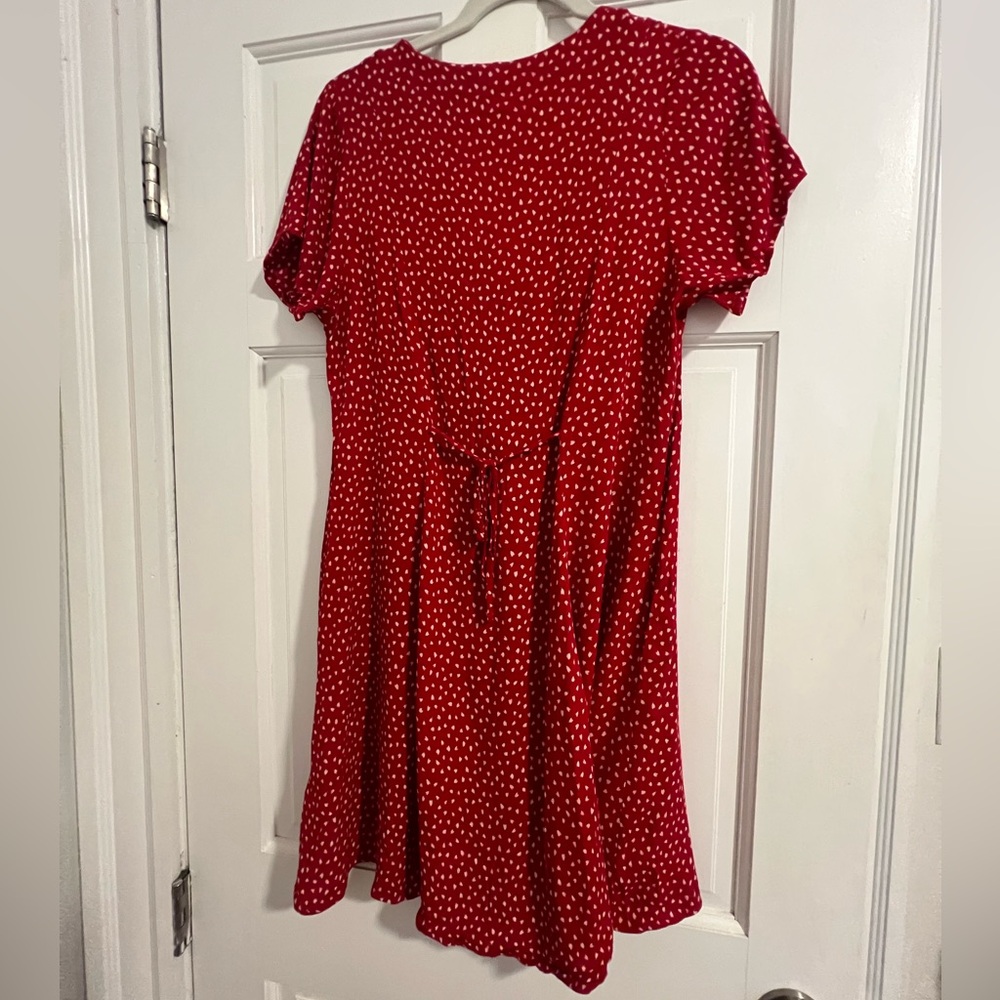 Lulu's Red Button Down Short Sleeve Dress - Picture 3 of 6
